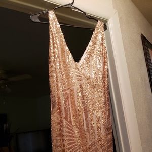 Short champagne sequin dress